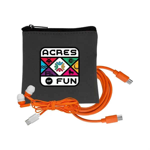 Gray Executive C to C Cable & Ear Bud Set... from ASI 30208 A P Specialties / AP Specialties