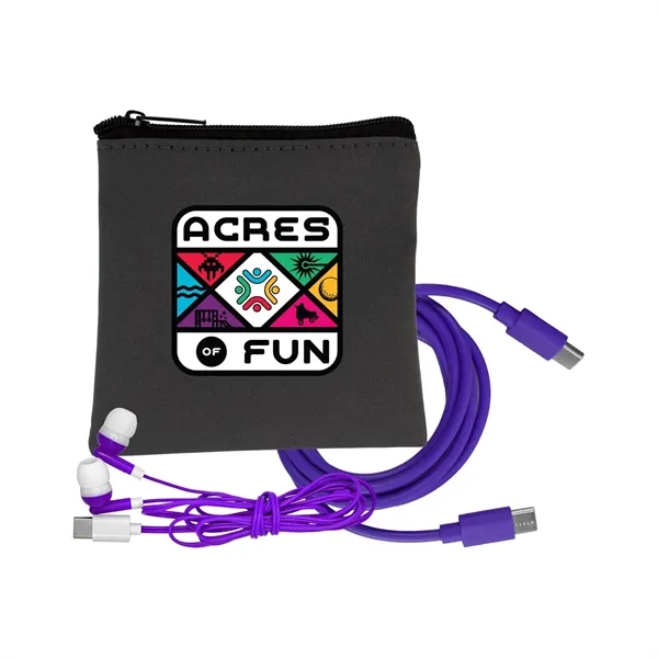 Gray Executive C to C Cable & Ear Bud Set... from ASI 30208 A P Specialties / AP Specialties