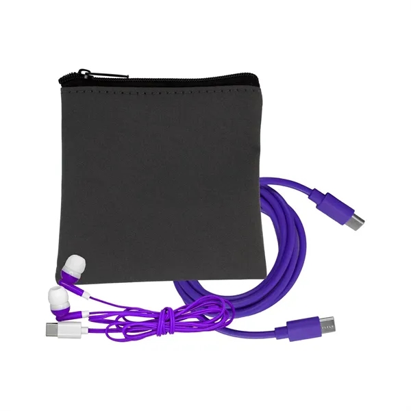 Gray Executive C to C Cable & Ear Bud Set... from ASI 30208 A P Specialties / AP Specialties