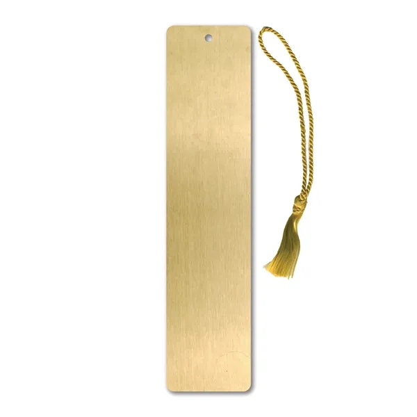1.5" x 6.5" x .020" brass bookmark with choice of tassel... from ASI 53430 Executive Line / Executive Line®