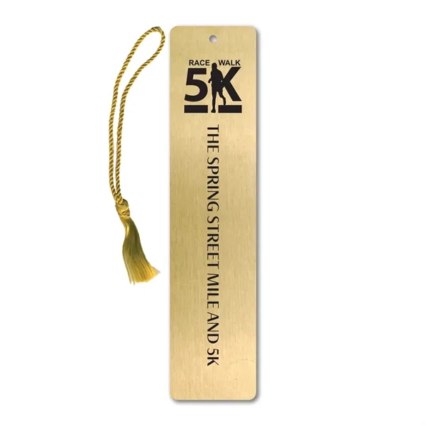 1.5" x 6.5" x .020" brass bookmark with choice of tassel... from ASI 53430 Executive Line / Executive Line®