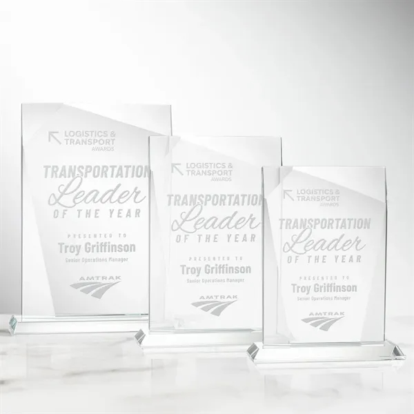 The Shamrock is a tall rectangular award that features geometric bevels... from ASI 84592 St Regis Group / St Regis