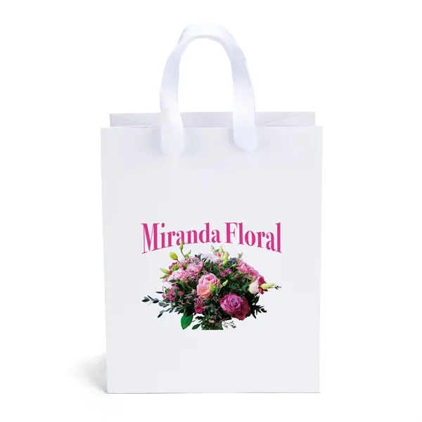 Matte Eurotote made with matte-laminated paper and ribbon handle measures 3/4"W... from ASI 37940 Bag Makers Inc