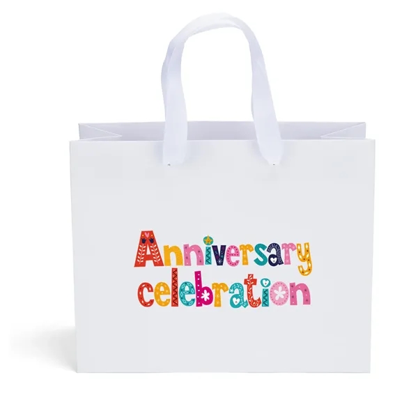 Ribbon handle matte Eurotote with fold-over top. Handles measure 3/4"W x... from ASI 37940 Bag Makers Inc