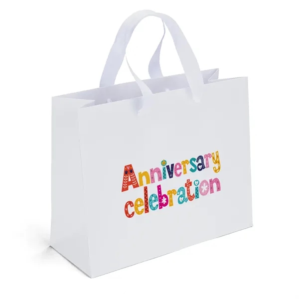 Ribbon handle matte Eurotote with fold-over top. Handles measure 3/4"W x... from ASI 37940 Bag Makers Inc