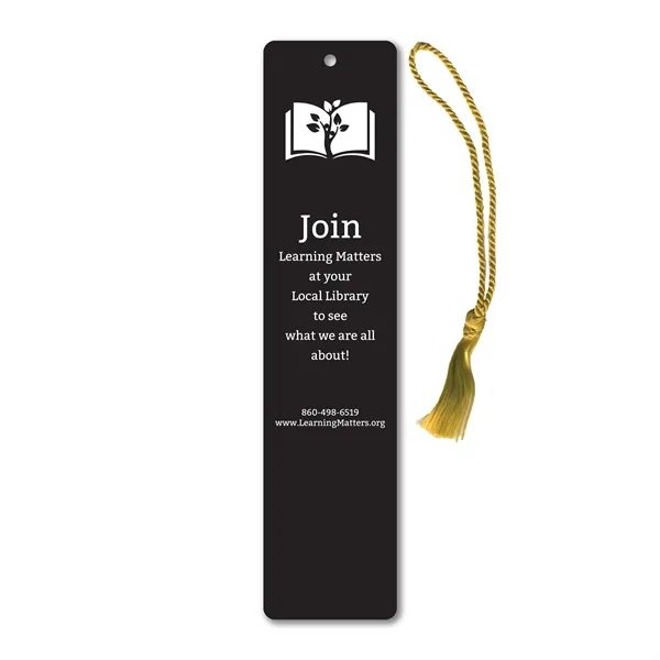 1.5" x 6.5" x .020" aluminum bookmark with choice of tassel... from ASI 53430 Executive Line / Executive Line®