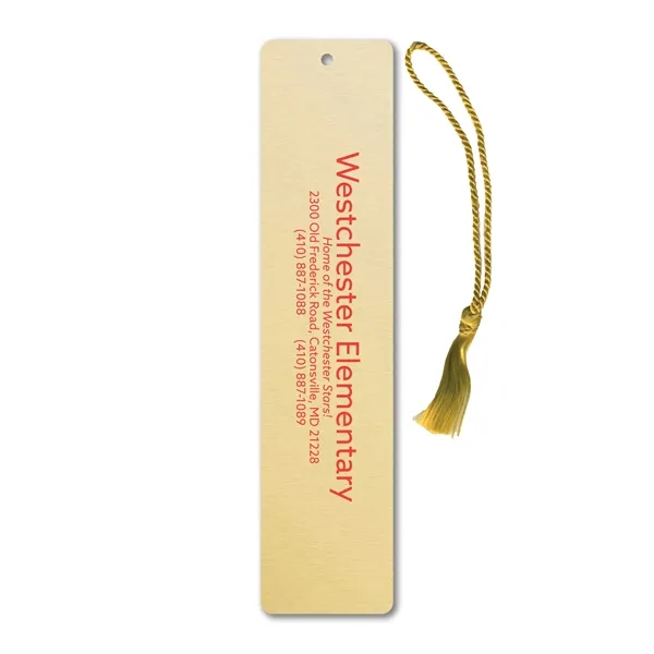 1.5" x 6.5" x .020" aluminum bookmark with choice of tassel... from ASI 53430 Executive Line / Executive Line®