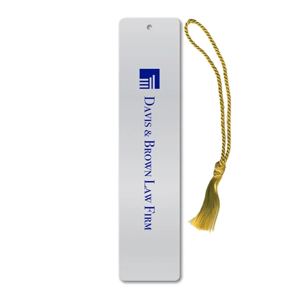 1.5" x 6.5" x .020" aluminum bookmark with choice of tassel... from ASI 53430 Executive Line / Executive Line®