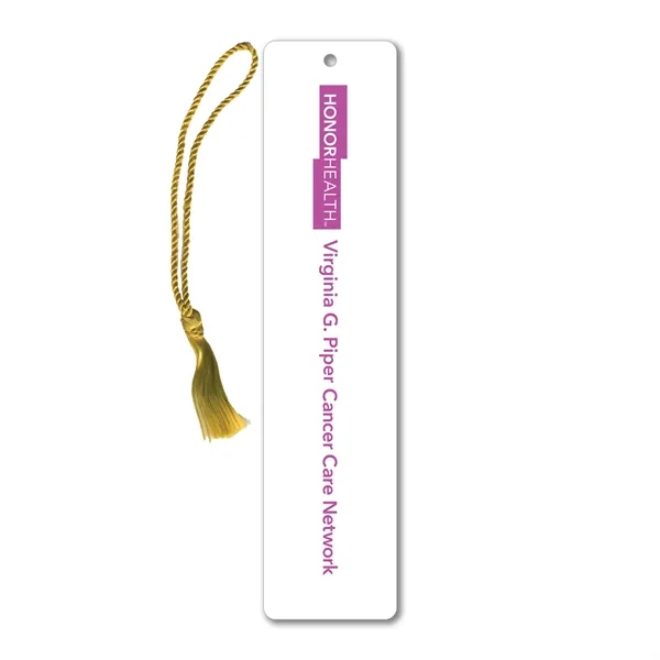 1.5" x 6.5" x .020" aluminum bookmark with choice of tassel... from ASI 53430 Executive Line / Executive Line®