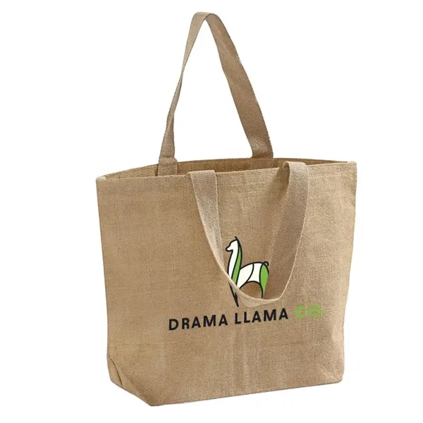 Eco-friendly jute tote with laminated lining and shoulder handles. Ideal for... from ASI 67557 LimeLight Ent / Limelight USA