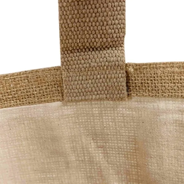 Eco-friendly jute tote with laminated lining and shoulder handles. Ideal for... from ASI 67557 LimeLight Ent / Limelight USA