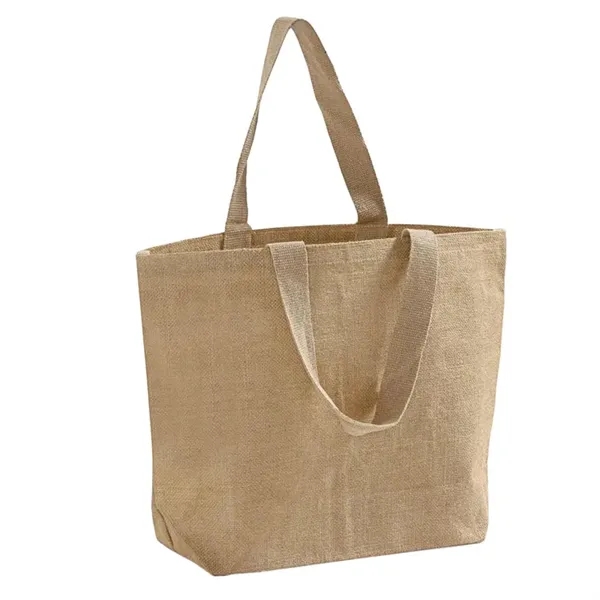 Eco-friendly jute tote with laminated lining and shoulder handles. Ideal for... from ASI 67557 LimeLight Ent / Limelight USA