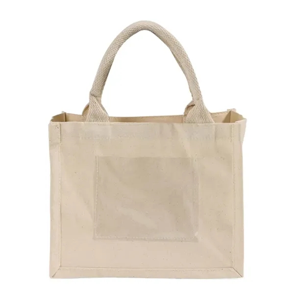 Durable cotton tote with reinforced handles & clear pocket for name... from ASI 67557 LimeLight Ent / Limelight USA
