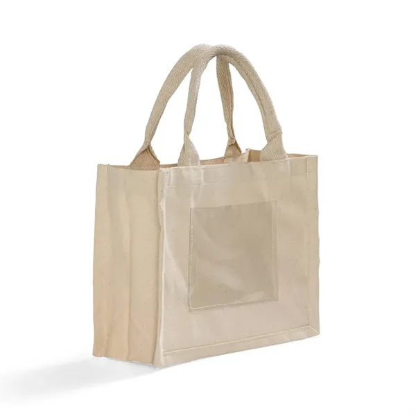 Durable cotton tote with reinforced handles & clear pocket for name... from ASI 67557 LimeLight Ent / Limelight USA