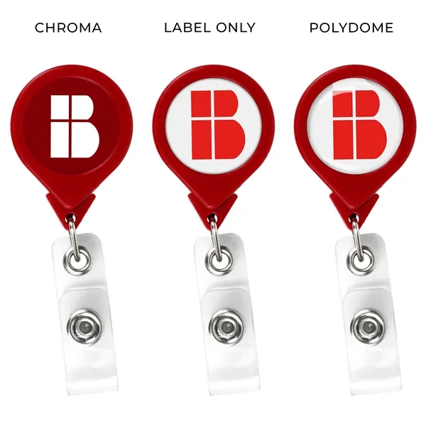 Round retractable badge reel in solid colors, alligator clip back, anti-twist... from ASI 49470 DEVARA