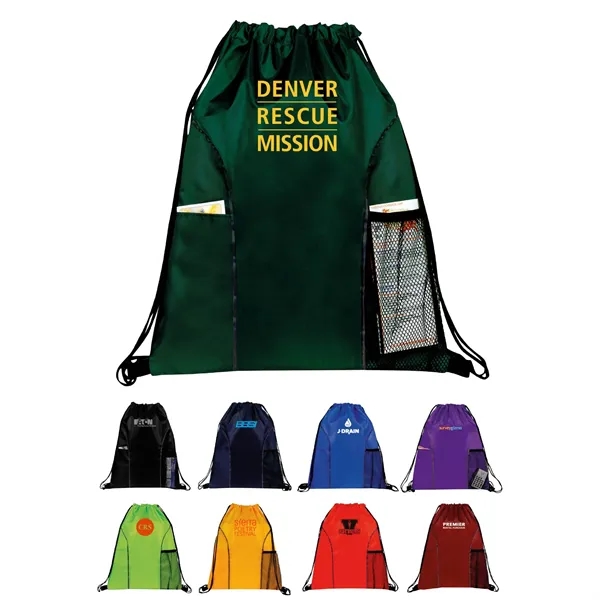 210D backpack with drawstring main compartment and adjustable loop corners.... from ASI 39820 Opusline (Benmex) / Opus Line