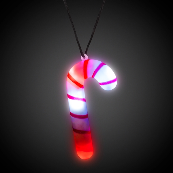 5" red and white striped candy cane necklace with LED lights.... from ASI 42016 Brighter Promotions Inc / Chemical Light™ Liquid Light