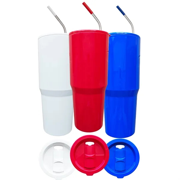 30 oz. Double Wall Acrylic Tumbler with Lid and S/S Straw... from ASI 64845 Kin Image Inc / Himmers International Inc.