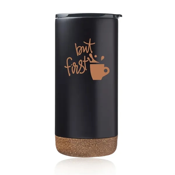 16 ounce stainless steel travel tumbler with cork bottom, powder finish... from ASI 39552 BEL Promo