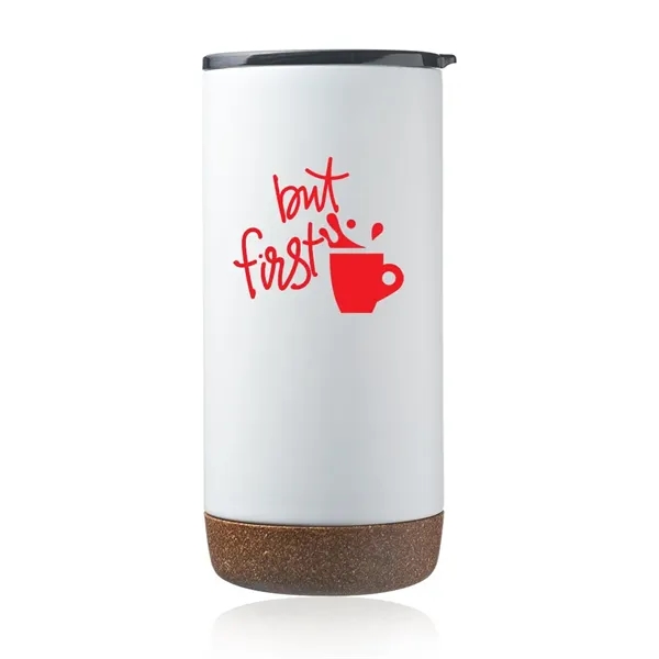 16 ounce stainless steel travel tumbler with cork bottom, powder finish... from ASI 39552 BEL Promo