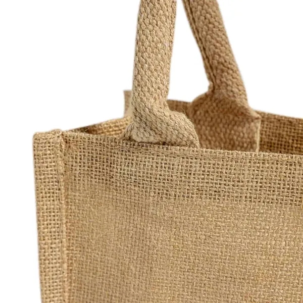 Durable jute tote with soft cotton handles, inner lining, and custom... from ASI 67557 LimeLight Ent / Limelight USA