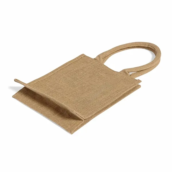 Durable jute tote with soft cotton handles, inner lining, and custom... from ASI 67557 LimeLight Ent / Limelight USA