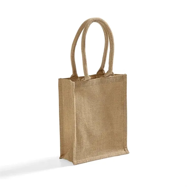 Durable jute tote with soft cotton handles, inner lining, and custom... from ASI 67557 LimeLight Ent / Limelight USA
