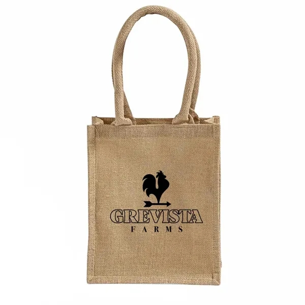 Durable jute tote with soft cotton handles, inner lining, and custom... from ASI 67557 LimeLight Ent / Limelight USA