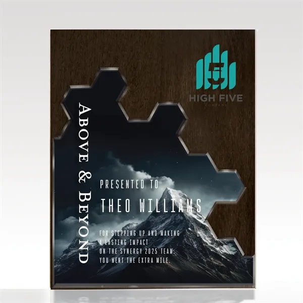 Customizable hex puzzle plaque, award, available in three sizes.... from ASI 93986 Visions/Awardcraft / Visions Awards