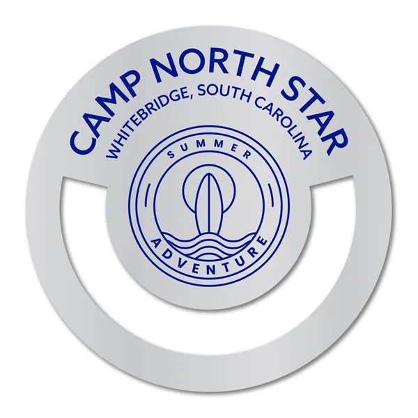 2" diameter circle bookmark available in .020" 4CP white flexible PVC,... from ASI 53430 Executive Line / Executive Line®