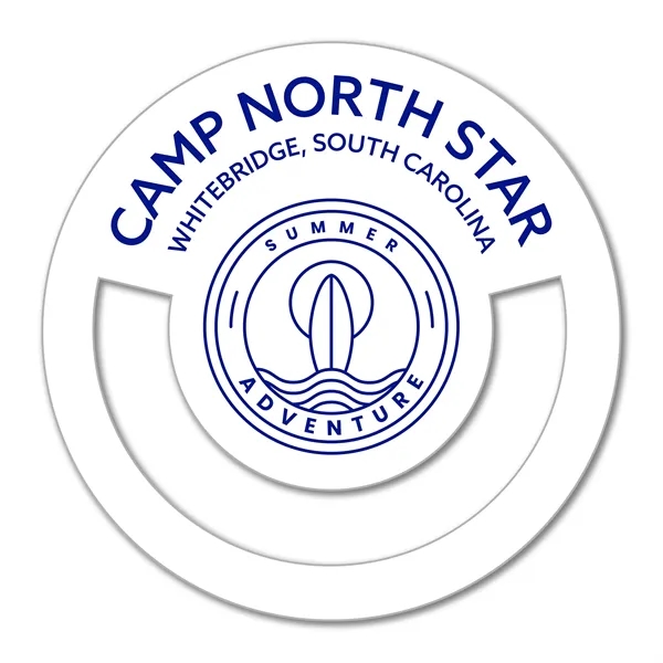 2" diameter circle bookmark available in .020" 4CP white flexible PVC,... from ASI 53430 Executive Line / Executive Line®