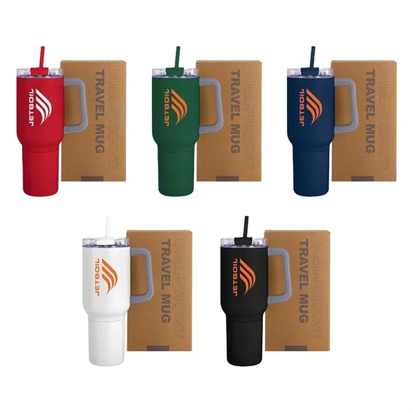 22 oz. double wall stainless steel travel mug with 12 oz,... from ASI 88060 Snugz/USA Inc