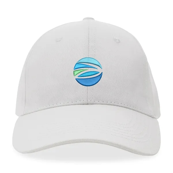 Six panel recycled cotton cap with curved visor, embroidered eyelets and... from ASI 56070 Gemline / Gemline®