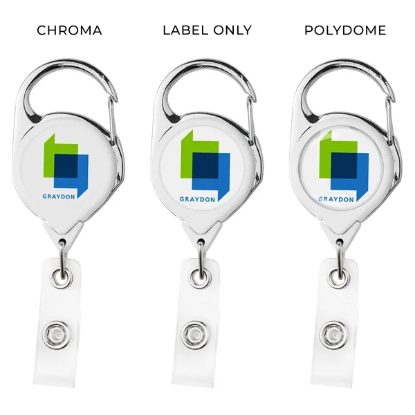 Carabiner retractable badge reel in solid colors, belt clip back, anti-twist... from ASI 49470 DEVARA