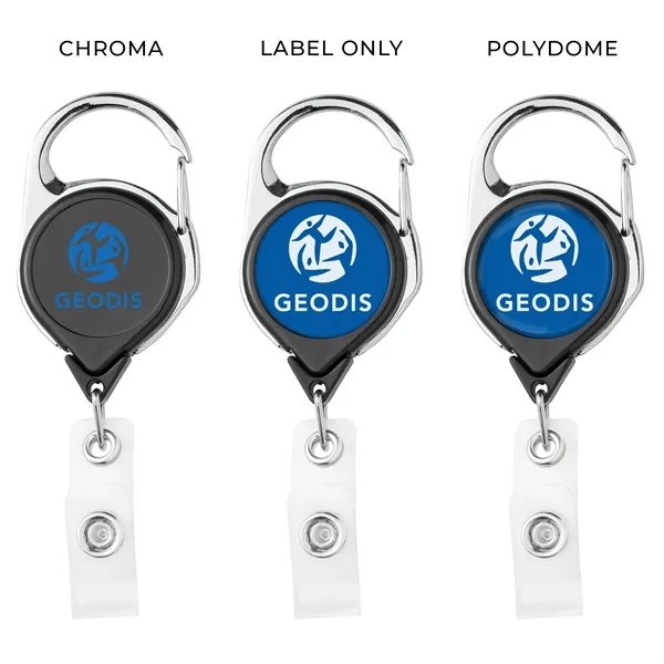 Carabiner retractable badge reel in solid colors, belt clip back, anti-twist... from ASI 49470 DEVARA
