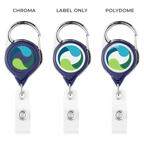 Carabiner retractable badge reel in solid colors, belt clip back, anti-twist... from ASI 49470 DEVARA