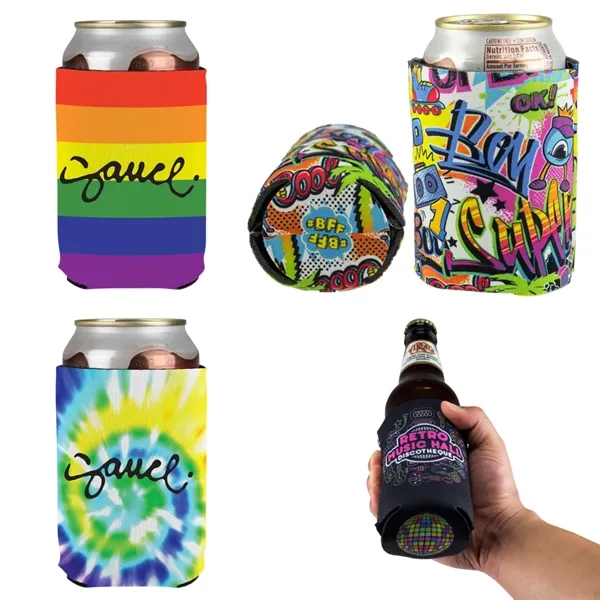 Collapsible neoprene can holder with full color printing.... from ASI 57653 Gold Bond