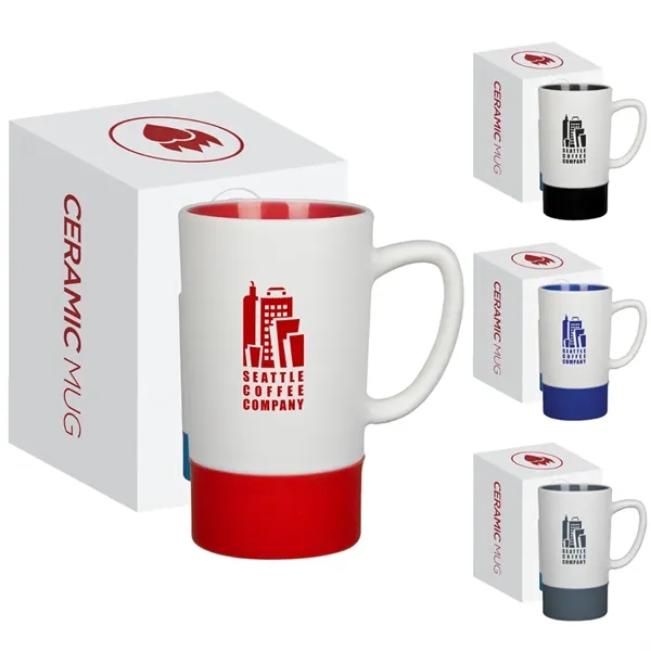 16 ounce ceramic mug with silicone band at the base.... from ASI 57653 Gold Bond