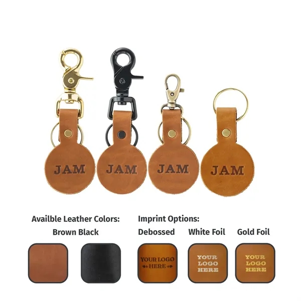 100% full grain round leather keychain with multiple closure options. ... from ASI 75126 Oowee Products / OOWEE PRODUCTS
