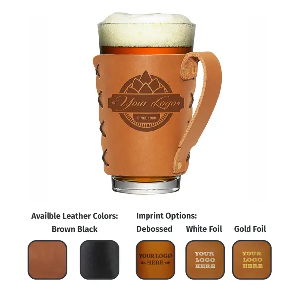 The original leather Pint Glass Holder with Handle is made to... from ASI 75126 Oowee Products / OOWEE PRODUCTS