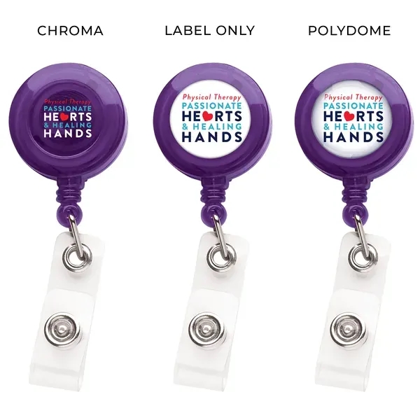 Round retractable badge reel in translucent colors with belt clip back... from ASI 49470 DEVARA