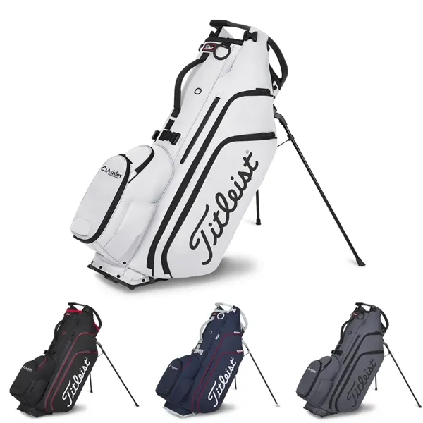 Golf bag with high-grade aluminum legs and advanced hinged bottom.... from ASI 57653 Gold Bond