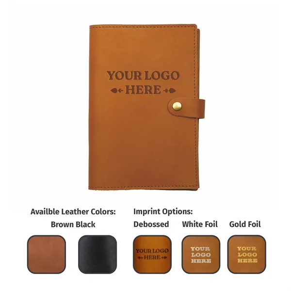 Full-grain leather journal cover with included journal insert. Customized with a... from ASI 75126 Oowee Products