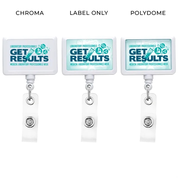 JUMBO Rectangle retractable badge reel in solid colors, alligator clip back... from ASI 49470 DEVARA