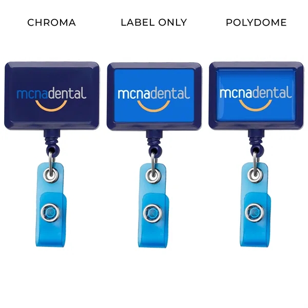 JUMBO Rectangle retractable badge reel in solid colors, alligator clip back... from ASI 49470 DEVARA