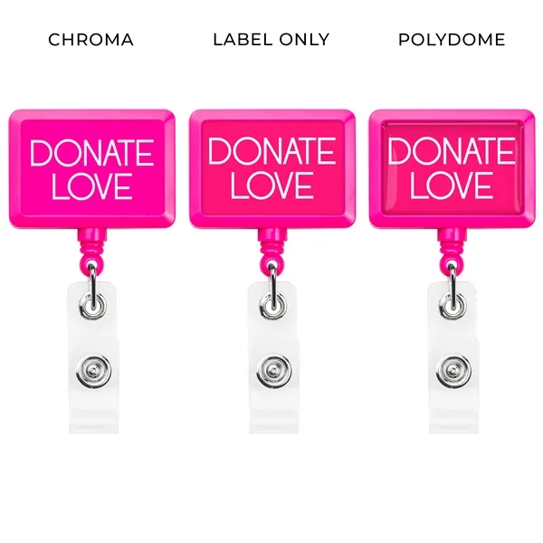 JUMBO Rectangle retractable badge reel in solid colors, alligator clip back... from ASI 49470 DEVARA