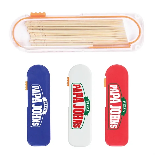 Toothpick dispenser with 12 pre-loaded toothpicks.... from ASI 57653 Gold Bond