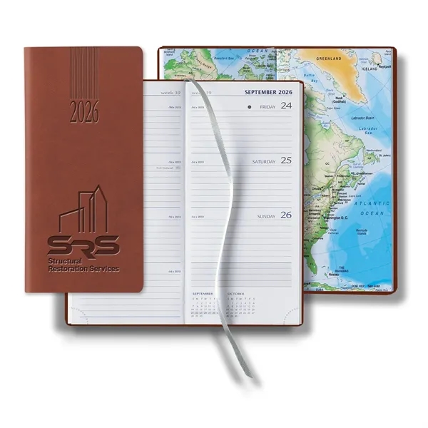 Pocket-sized upright weekly planner with 144 white pages, silver ribbon marker,... from ASI 68507 The Magnet Group / Castelli