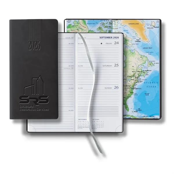 Pocket-sized upright weekly planner with 144 white pages, silver ribbon marker,... from ASI 68507 The Magnet Group / Castelli