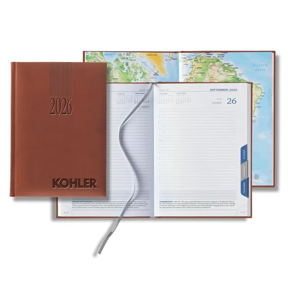 Mid-size daily planner with 416 white lined pages, tabbed sections, ribbon... from ASI 68507 The Magnet Group / Castelli